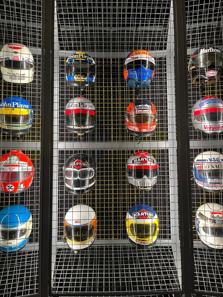 Wall of Helmets at the London F1 Exhibition